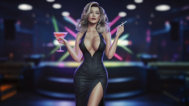 Atrakcyjna kobieta w klubie nocnym