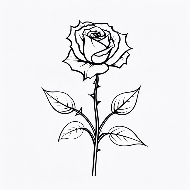 Atrakcyjny i fascynujący obraz kwiatu róży wygenerowany przez sztuczną inteligencję