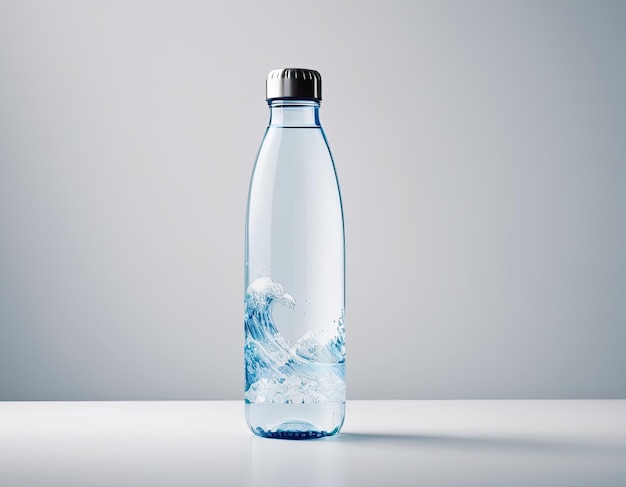 Zdjęcie atrakcyjny i profesjonalny makiet butelki wody na czystym białym tle