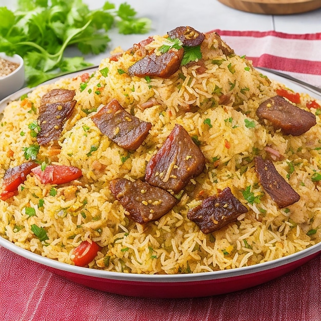 Atrakcyjny Talerz Kachchi Biryani