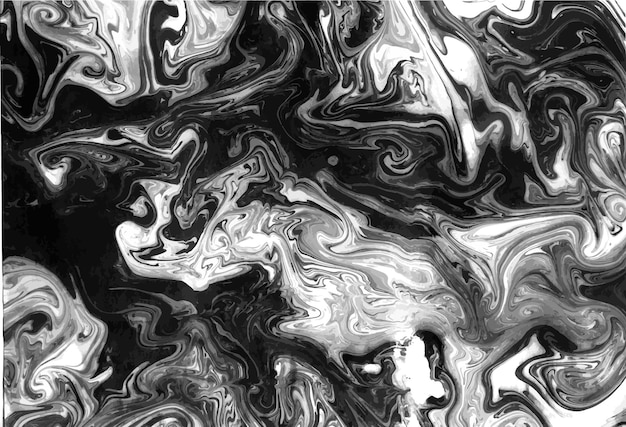 Atrament Marmur Czarno-biały Grunge Wektor Tekstura Ciecz Abstrakcyjna Powierzchnia dla Projektowania Makiety I Tła Artystyczny Malarstwo Ebru Szablon Sztuki
