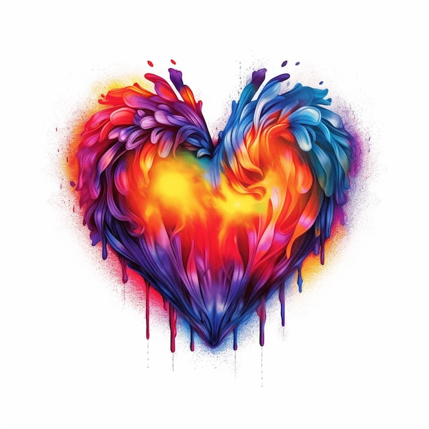 atramenty kształtujące serce potężne abstrakcyjne kolorowe