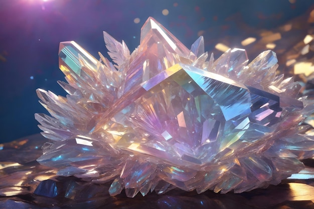 Aura anioła kwarc kryształ kamień szlachetny kryształ diament kwarc diament anioł aura kwarc kamień AI generatywny