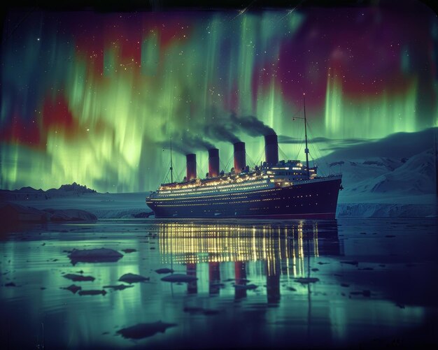 Zdjęcie aurora borealis over the titanic