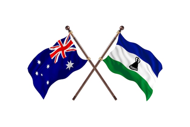 Australia kontra tło flagi Lesotho