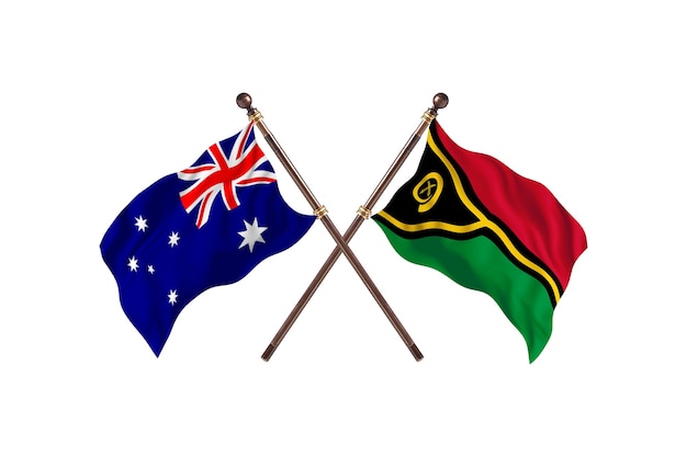 Australia kontra tło flagi Vanuatu