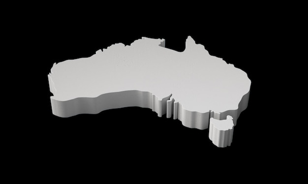 Australia mapa 3D Geografia Kartografia i topologia Sea Blue powierzchnia ilustracja 3D