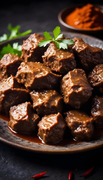 Autentyczna indonezyjska wołowina Rendang jest halal