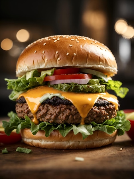 Autentyczność przepysznej fotografii jedzenia burgerów