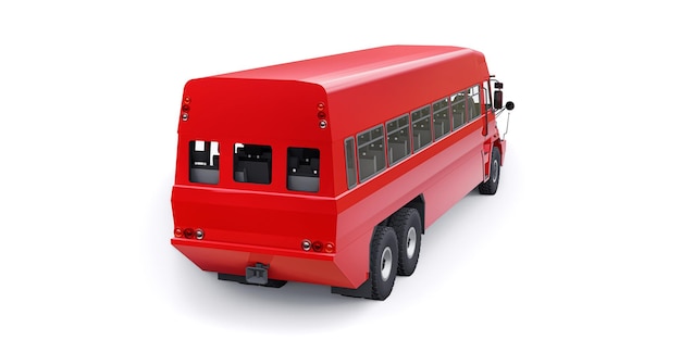 Autobus do transportu pracowników do trudno dostępnych miejsc Ilustracja 3D