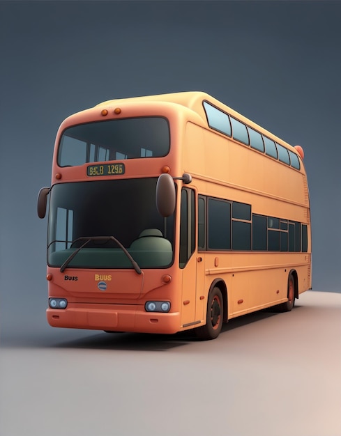 Autobus piętrowy w stylu animacji 3D