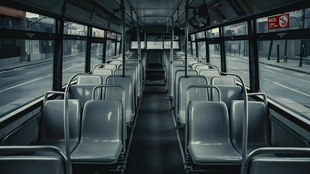 Autobus publiczny bez ludzi podczas światowej epidemii COVID-19