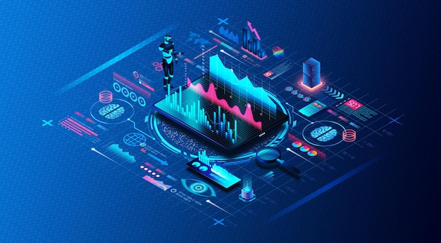 Automatyzacja analizy dużych danych i koncepcja DataasaService DaaS Ilustracja 3D
