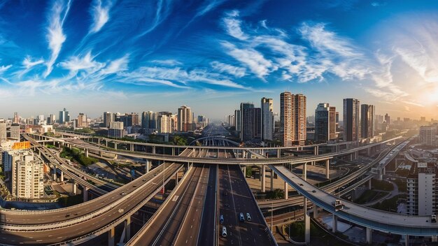 Autostrady i wieżowce w prowincji Fujian w Chinach