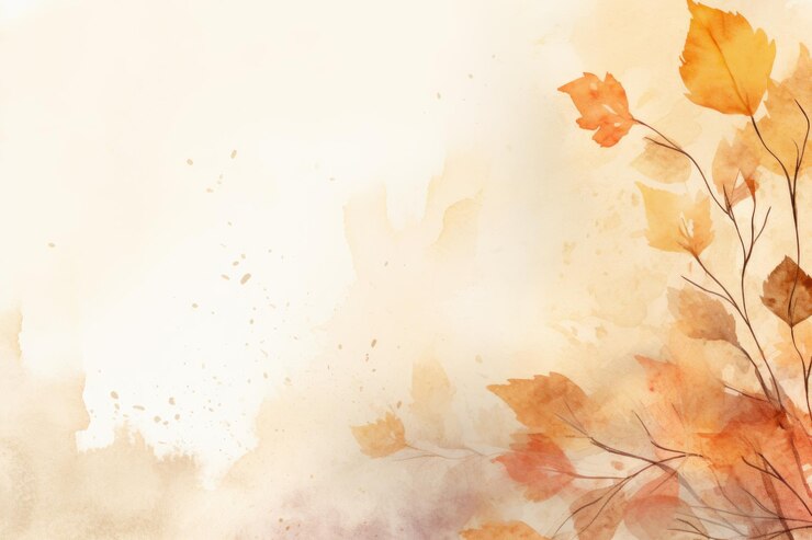 Zdjęcie autumn watercolor background abstract autumn background with falling leaves autumn abstract background in watercolor with light brown dust ai generated