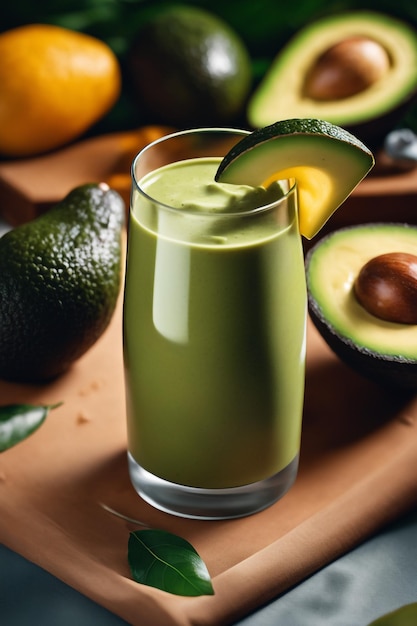 Avocado smoothie drink izolowane zdjęcie białego papieru tła