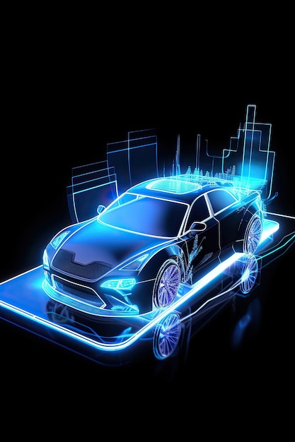Awesome Electro Car Hologram EMotion Concept na tabletie