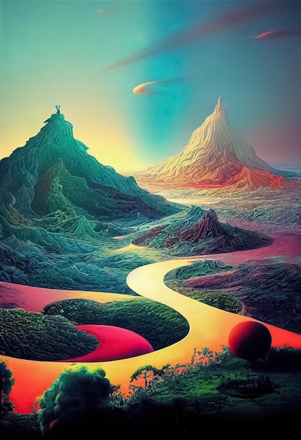 Ayahuasca doświadcza holistycznego uzdrawiania duchowego wglądu psychodeliczna wizja ilustracja 3D
