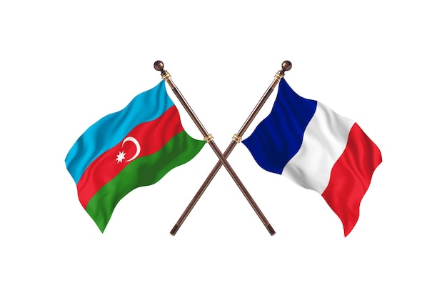 Azerbejdżan kontra Francja Tło flagi dwóch krajów
