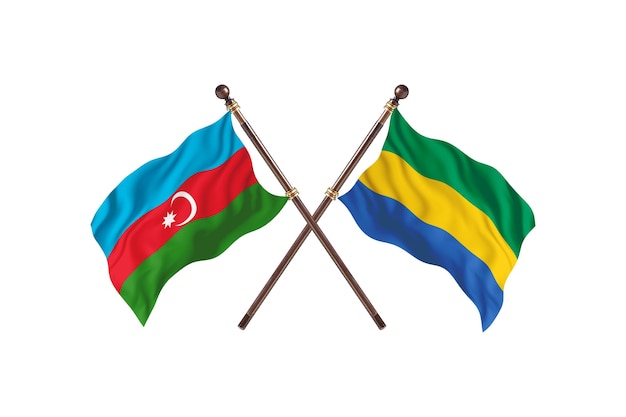 Azerbejdżan kontra Gabon Tło flagi dwóch krajów