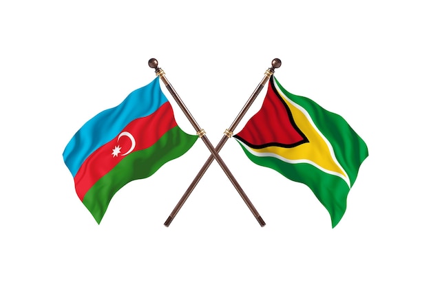 Azerbejdżan kontra Gujana Flagi dwóch krajów w tle