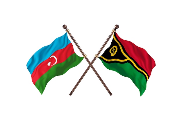 Azerbejdżan kontra Vanuatu Tło flagi dwóch krajów