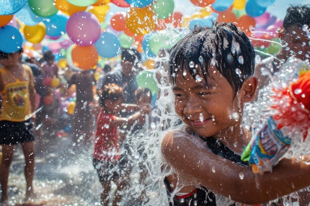 Azjaci świętują festiwal Songkran