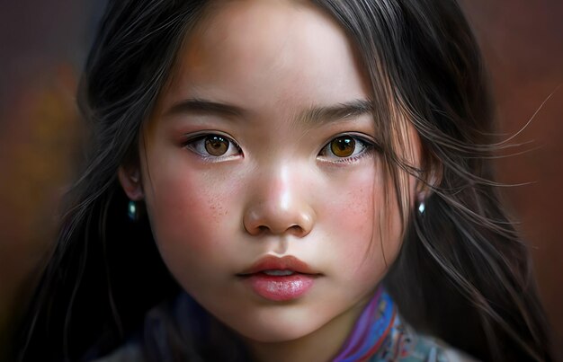 Azjatycka młoda dziewczyna portret pięknej dziewczyny