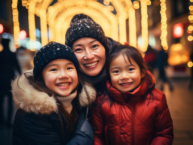 Azjatycka rodzina lubi razem świętować Wigilię