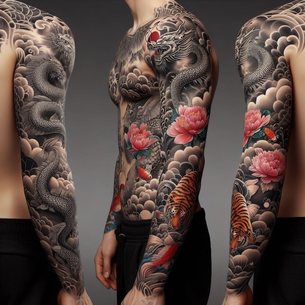 Azjatycki tatuaż