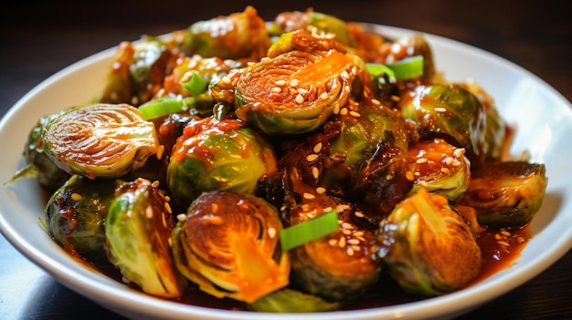 Azjatyckie domowe barbecue brussel sprouts