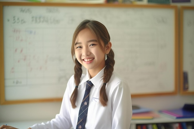 Azjatyckie dziewczyny uczące się w szkole