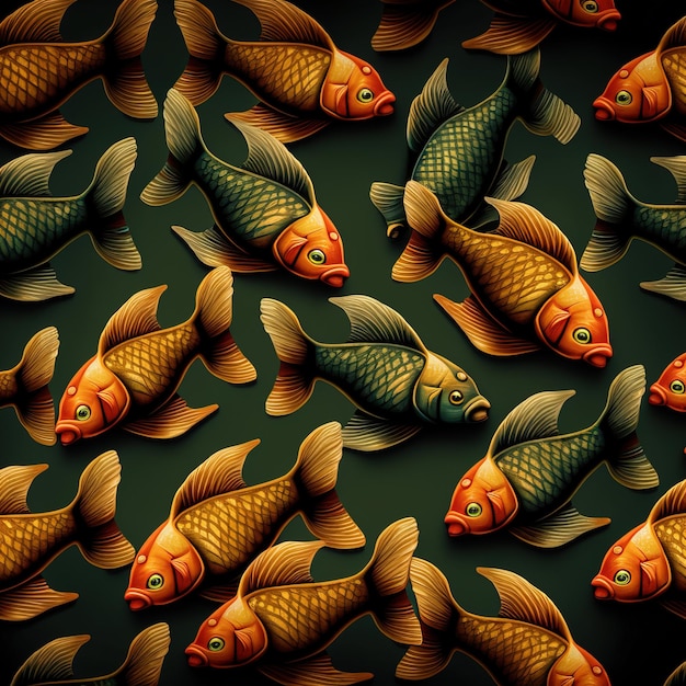 Azjatyckie tło Orientalny styl japoński abstrakcyjny wzór tła z rybami koi udekorować