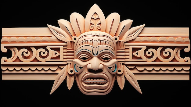 Aztec Elegance Wooden 3D Design z przestrzenią do kopiowania