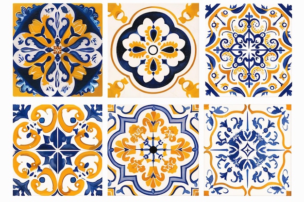 Zdjęcie azulejos tapeta z płytkami tradycyjna portugalska mozaika pozioma desoracja płytkami starożytna ceramika