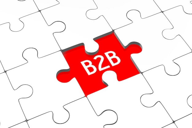 B2B business to business koncepcja układanki kawałki ilustracji 3D