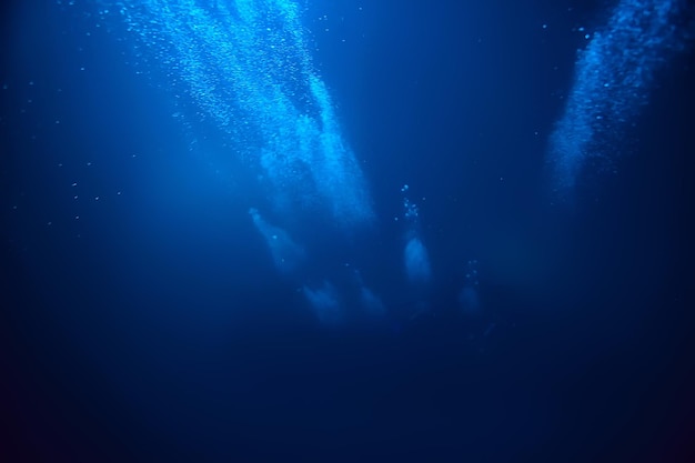 Bąbelki Powietrze Pod Wodą Tło Oceanu Nurkowanie Natura Abstrakcyjne Tło Pod Wodą
