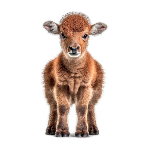 Baby Bison na białym generatywnej AI