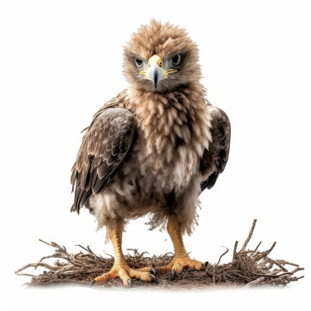 Baby Eagle na białym generatywnej AI