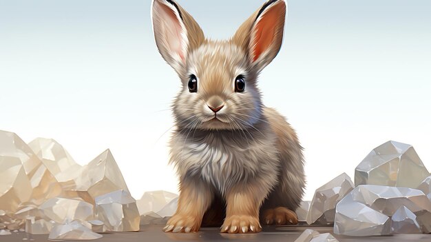 Baby Rabbit Vector Design HD 8K tapeta Zdjęcie fotograficzne