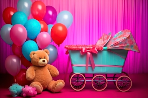 Baby shower tło reklamowe zdjęcie 8k kopia przestrzeń ar 32 c 100