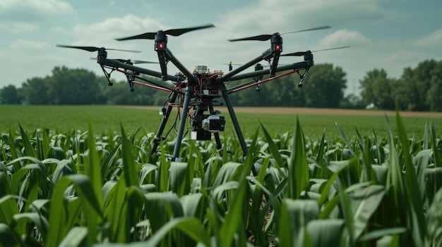 badania pola rolniczego przez drony w celu zapewnienia efektywnego rozkładu zasobów wodnych