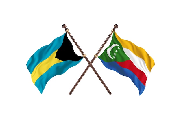Bahamy kontra Komory Flagi dwóch krajów w tle