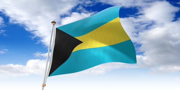 Bahamy macha flagą ilustracja 3D