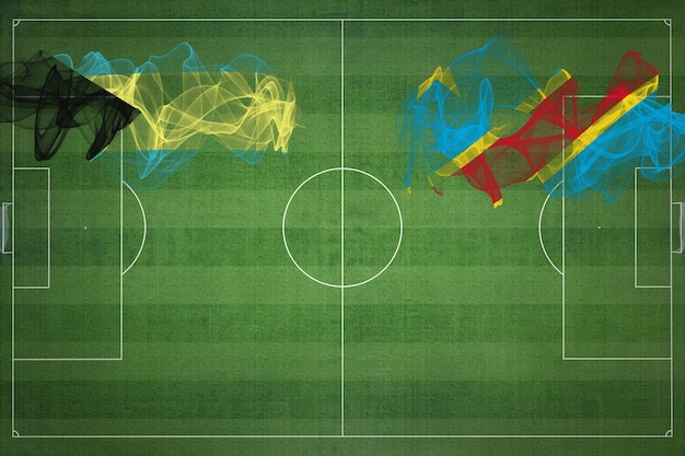 Bahamy vs DR Kongo Mecz piłki nożnej kolory narodowe flagi narodowe boisko do piłki nożnej gra w piłkę nożną Koncepcja konkurencji Skopiuj miejsce