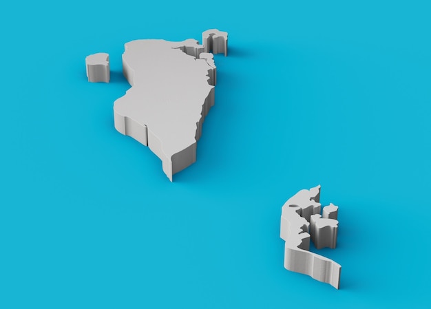 Bahrajn Mapa 3D Geografia Kartografia i topologia Sea Blue powierzchnia ilustracja 3D