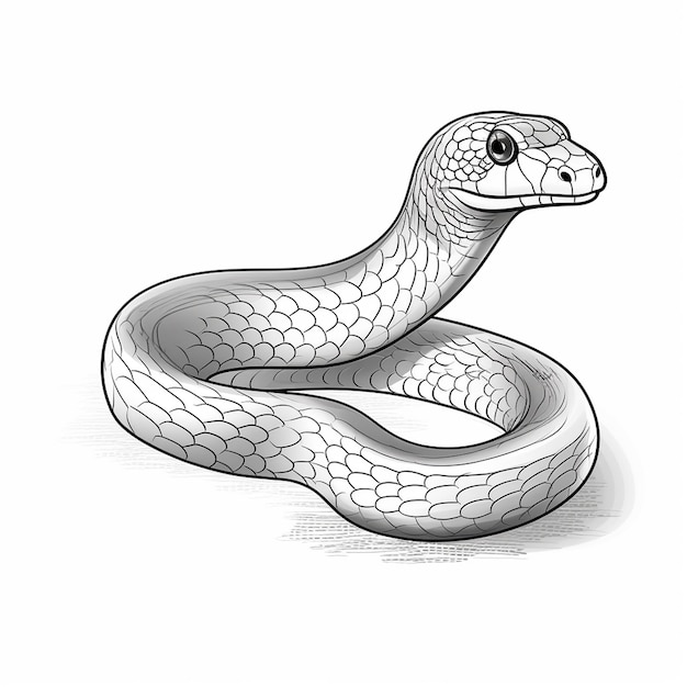 Bairds Rat Snake Child Art Charm Urocza Książka Do Malowania Kawaii Line Art