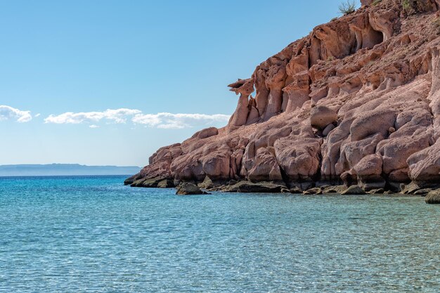 Baja California Beach skały i błękitne morze