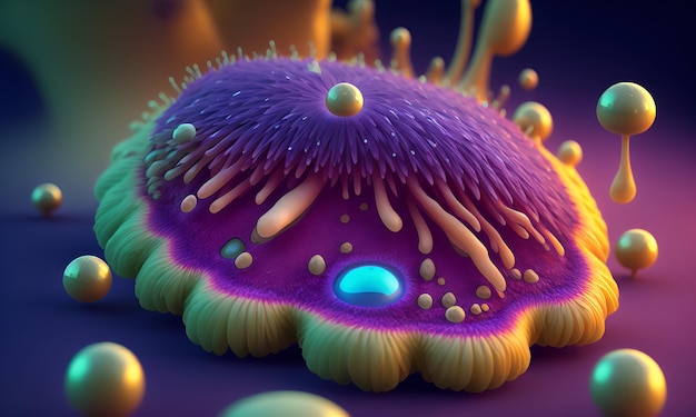 Bakterie wirus mikroorganizmów covid 3d tło medyczne wirusa bakterii