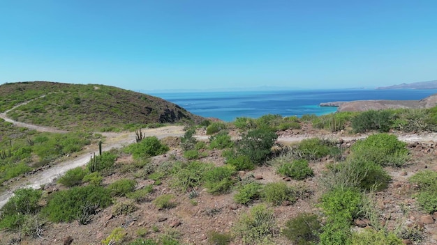 balandra beach baja california z lotu ptaka panorama krajobraz